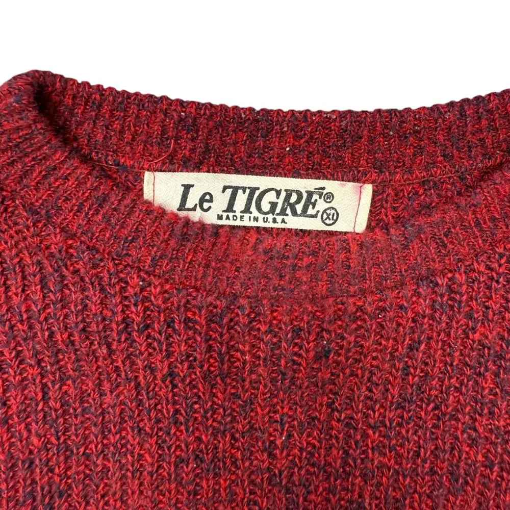 Vintage Le Tigre XL Red Sweater - Made in USA‎ Size XL